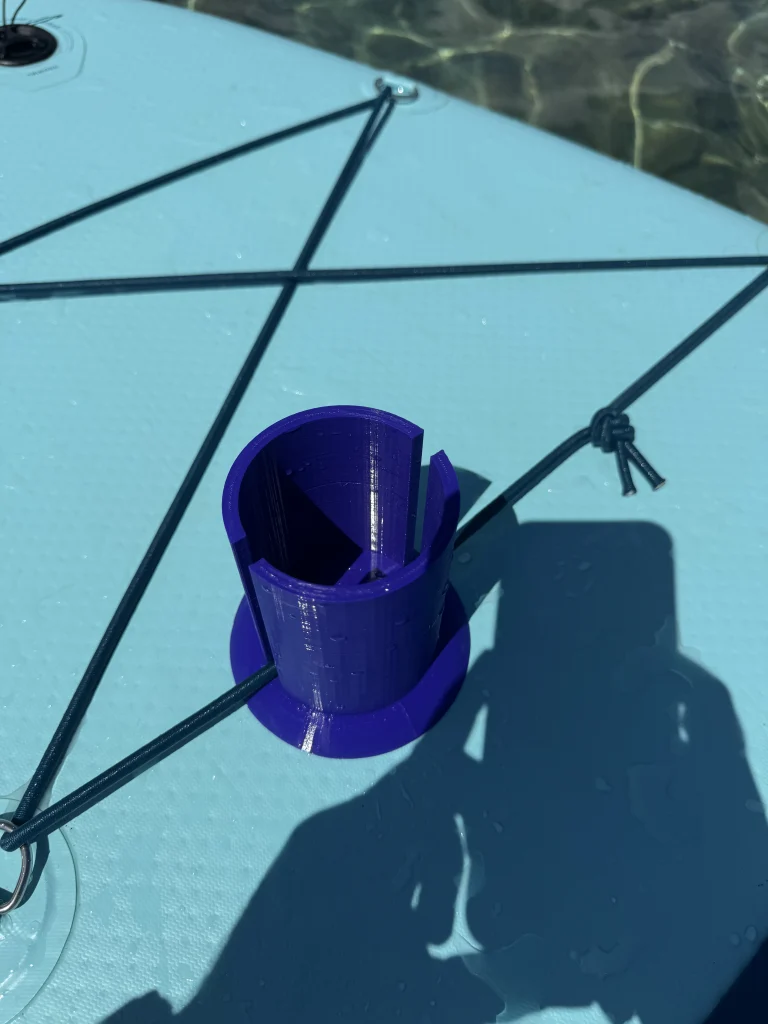 Vue du support de canette sur le paddle